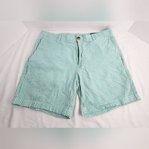 💪 VINEYARD VINES MEN'S BREAKER SHORTS SIZE 32 - TEAL / WHITE STRIPE 💪